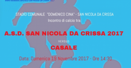 A.S.D. SAN NICOLA DA CRISSA 2017 vs CASALE