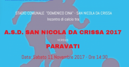Elenco convocati partita del 11/11/2017 contro PARAVATI