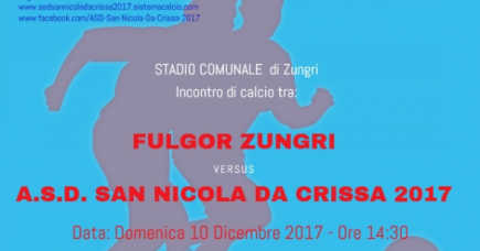 Elenco convocati partita del 10/12/2017 contro FULGOR ZUNGRI