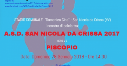 Elenco convocati partita del 28/01/2018 contro PISCOPIO