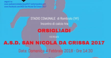 ORSIGLIADI vs ASD SAN NICOLA DA CRISSA 2017