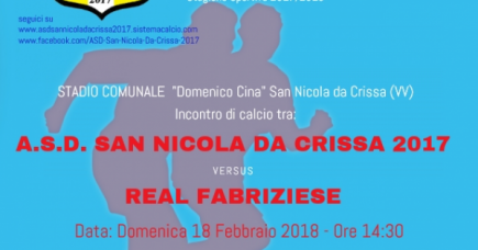 A.S.D. SAN NICOLA DA CRISSA 2017 - REAL FABRIZIESE
