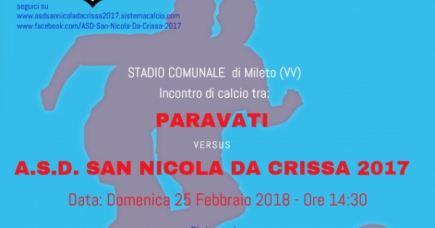 PARAVATI vs A.S.D. SAN NICOLA DA CRISSA 2017