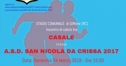 CASALE vs A.S.D. SAN NICOLA DA CRISSA 2017